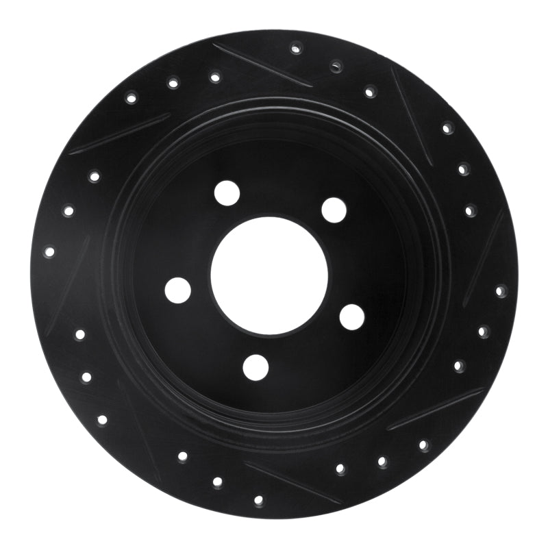 R1 Concepts R1 93-98 Jeep Grand Cherokee Rear Left Drilled & Slotted Black Brake Rotor