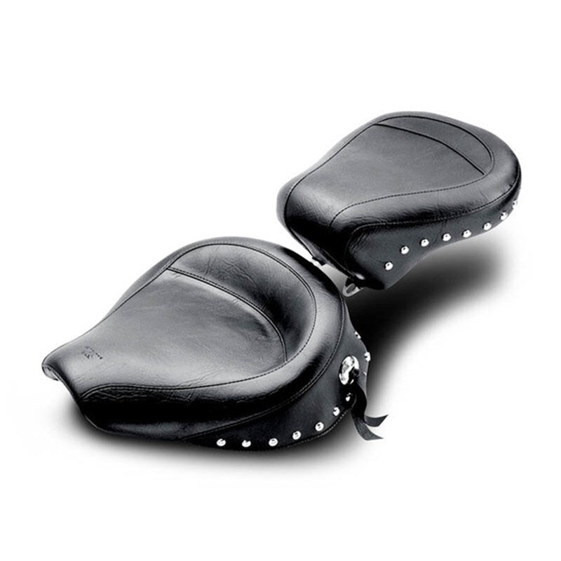 Mustang Motorcycle Mustang 58-84 Harley FX/FL Wide Touring Solo Seat w/Studs- Black