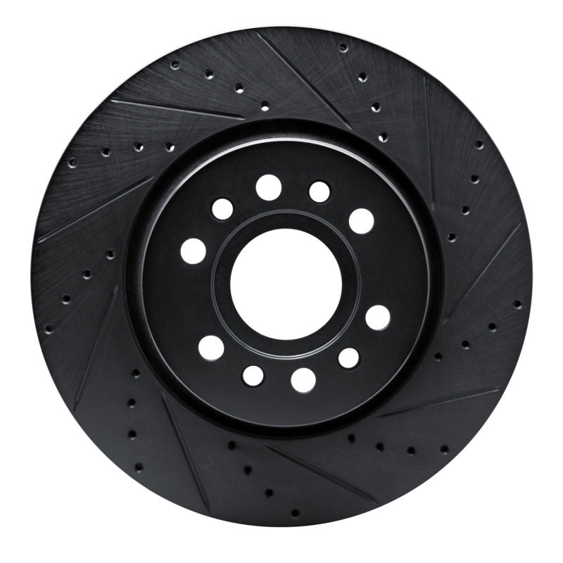 R1 Concepts R1 21-25 Jeep Wagoneer L Front Right Drilled & Slotted Black Brake Rotor