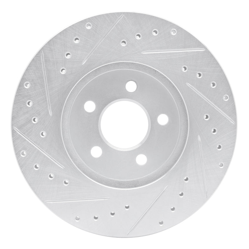 R1 Concepts R1 95-06 Chrysler Cirrus Front Right Drilled & Slotted Silver Brake Rotor