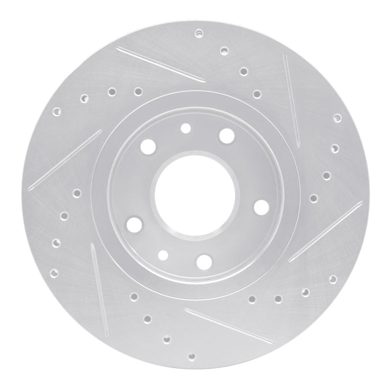 R1 Concepts R1 20-25 Nissan Kicks Front Left Drilled & Slotted Silver Brake Rotor