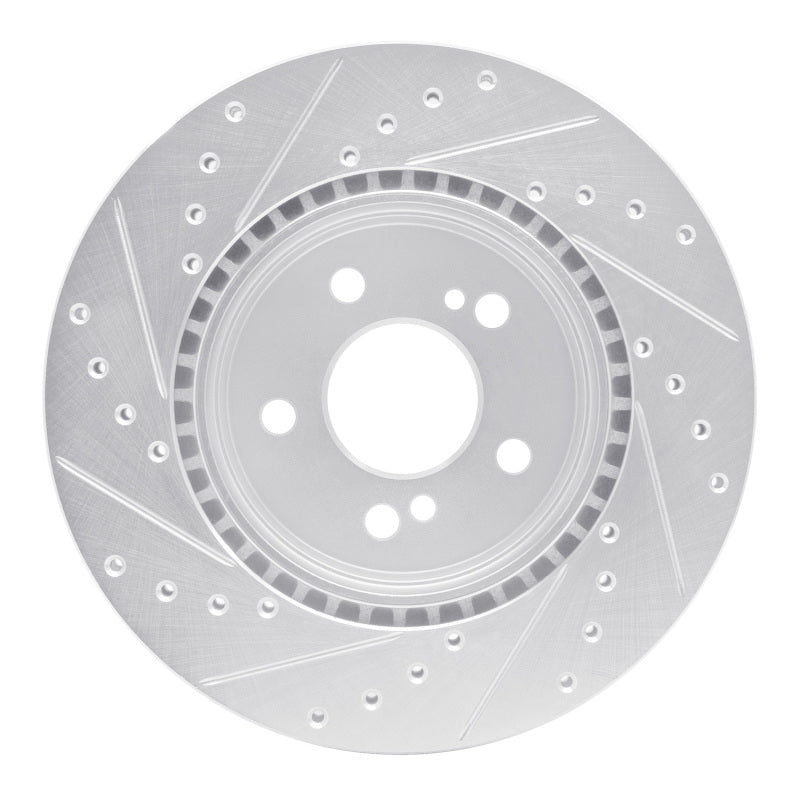 R1 Concepts R1 93-02 Mercedes-Benz SL500 Rear Right Drilled & Slotted Silver Brake Rotor