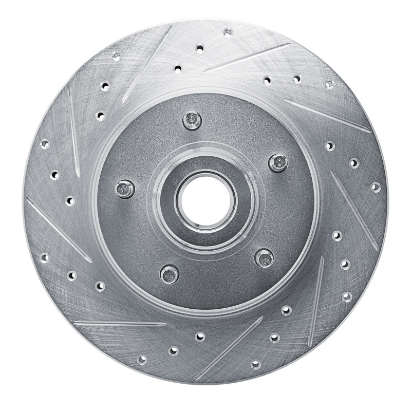 R1 Concepts R1 74-79 Ford Custom 500 Front Left Drilled & Slotted Silver Brake Rotor