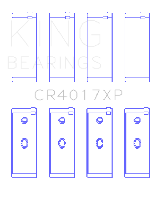 King Engine Bearings Opel 1.6L/1.8L/2.0L/2.4L (Size .026) Connecting Rod Bearings (Set of 4)