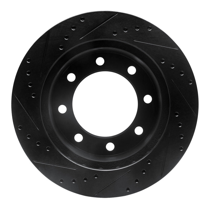 R1 Concepts R1 99-99 Ford F-250 4WD (Super Duty) Front Right Drilled & Slotted Black Brake Rotor