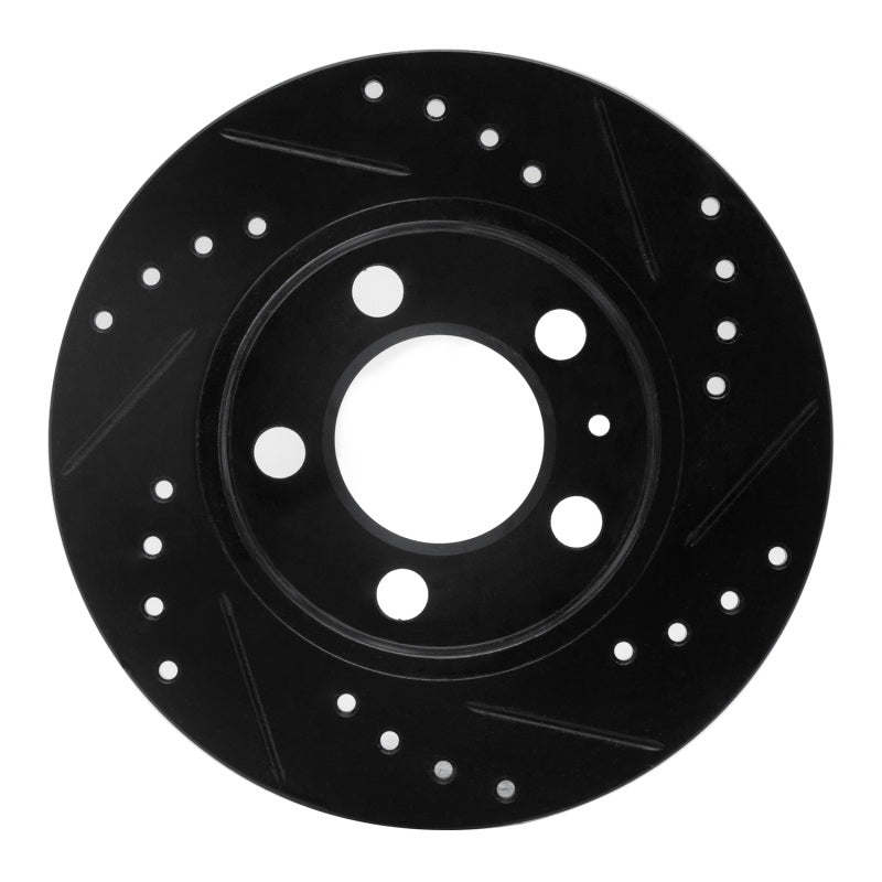 R1 Concepts R1 01-06 Audi TT Quattro Rear Left Drilled & Slotted Black Brake Rotor