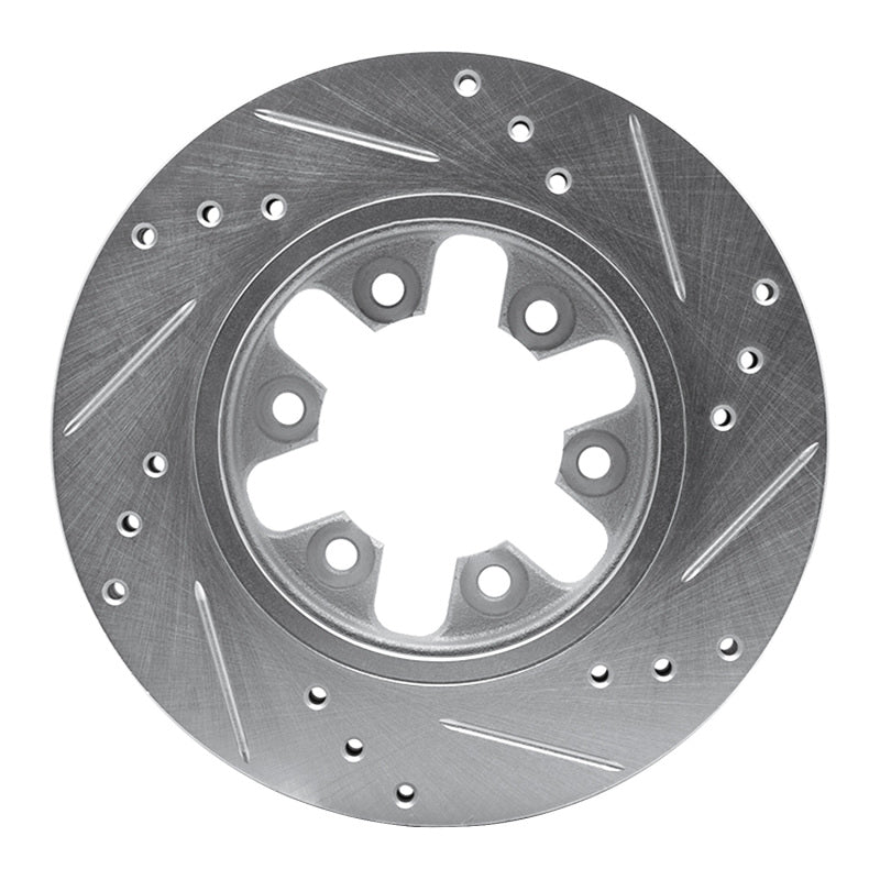 R1 Concepts R1 85-97 Nissan 720 DATSUN Front Left Drilled & Slotted Silver Brake Rotor