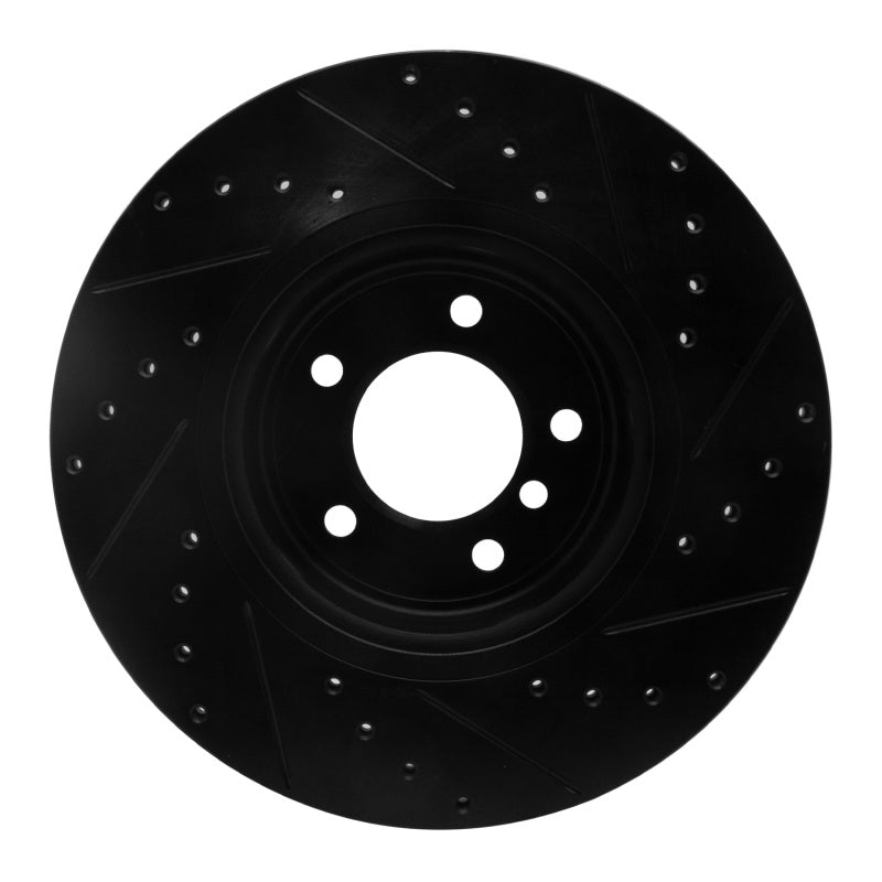 R1 Concepts R1 06-13 BMW 135I Front Left Drilled & Slotted Black Brake Rotor