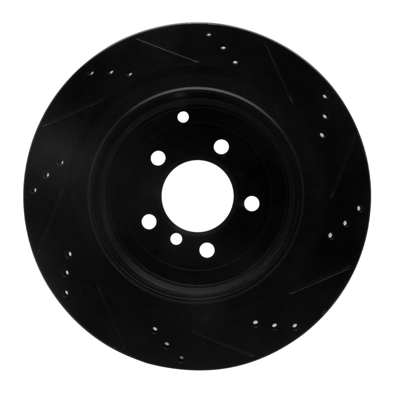 R1 Concepts R1 06-12 Land Rover Range Rover Rear Left Drilled & Slotted Black Brake Rotor