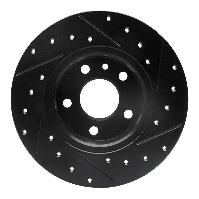 R1 Concepts R1 91-95 Alfa Romeo 164 Rear Left Drilled & Slotted Black Brake Rotor