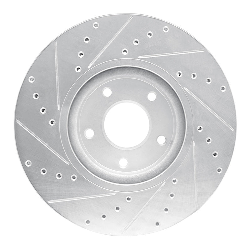R1 Concepts R1 07-17 Nissan Juke Front Right Drilled & Slotted Silver Brake Rotor