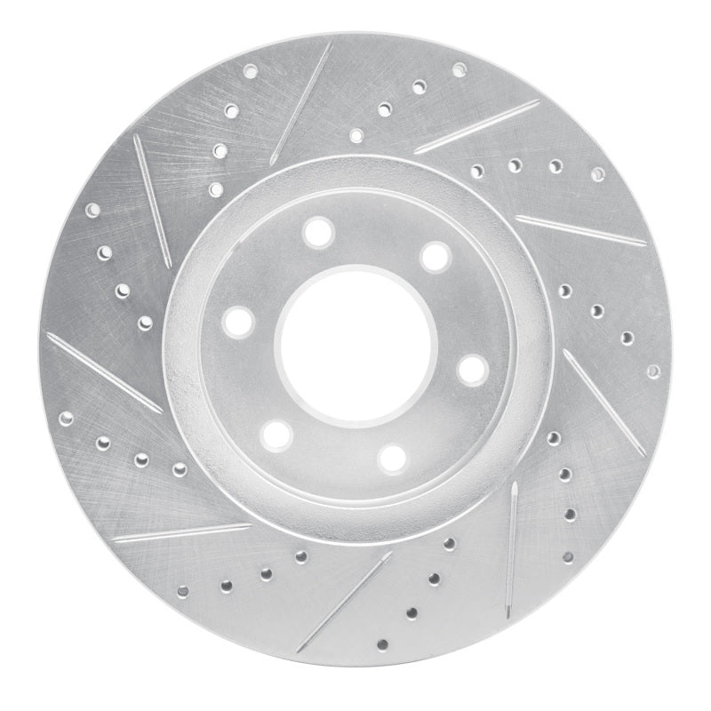 R1 Concepts R1 06-09 Chevrolet Trailblazer Front Right Drilled & Slotted Silver Brake Rotor