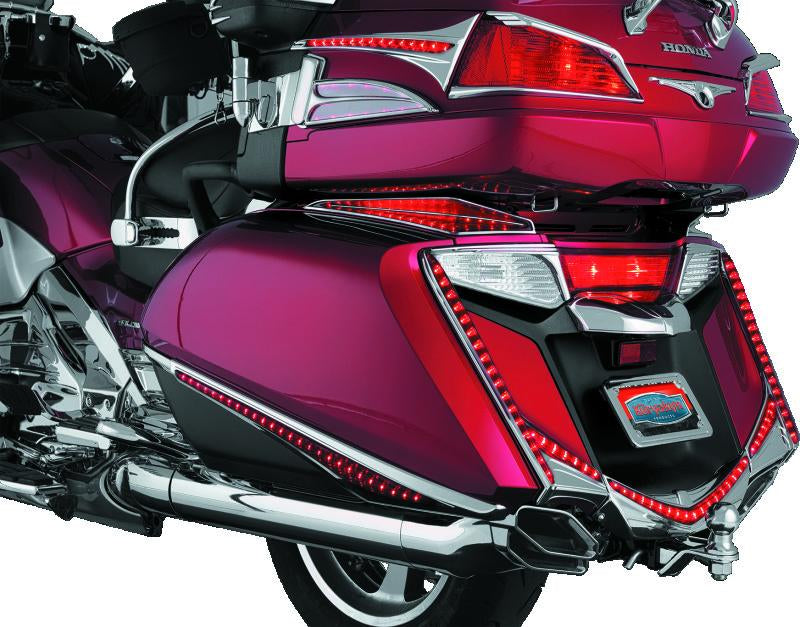 Kuryakyn L.E.D. Rear Fender Tip 12-17 GL1800 Chrome Red Lens