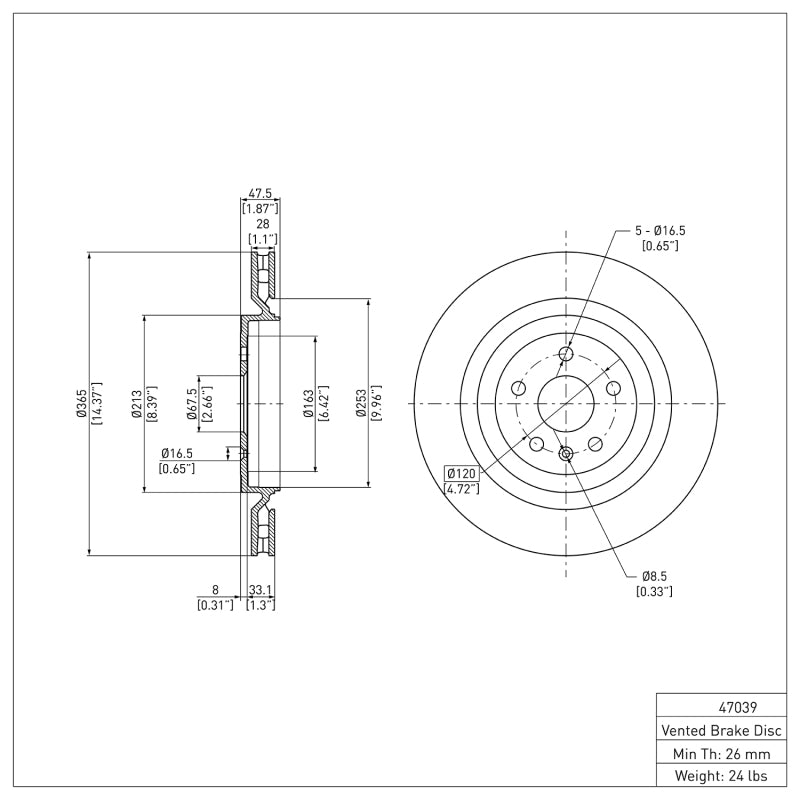 DFC 09-24 Cadillac CTS Rear Brake Rotor