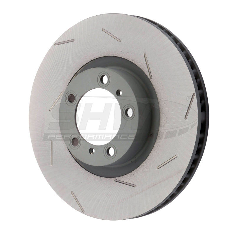 SHW Performance SHW 17-20 Porsche Panamera 4S w/18in Wheels Right Front Slotted Monobloc Brake Rotor (971615302L)