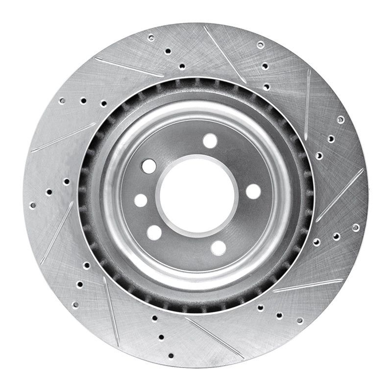 R1 Concepts R1 14-24 Land Rover Range Rover Rear Left Drilled & Slotted Silver Brake Rotor