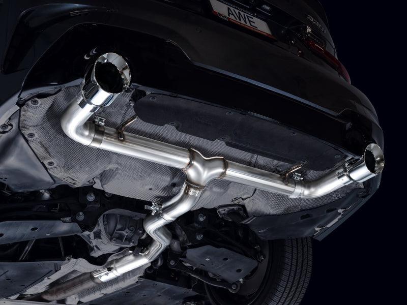 AWE Tuning 19-23 BMW 330i / 21-23 BMW 430i Base G2X Track Edition Axle-Back Exhaust - Chrome Silver