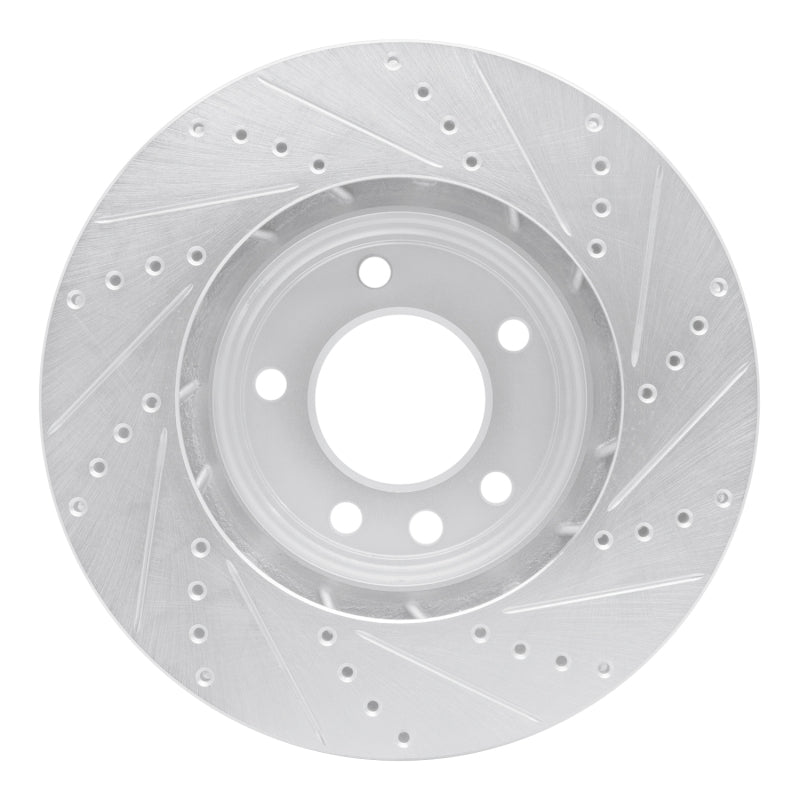 R1 Concepts R1 03-18 Porsche Cayenne Left Front Drilled & Slotted Silver Brake Rotor