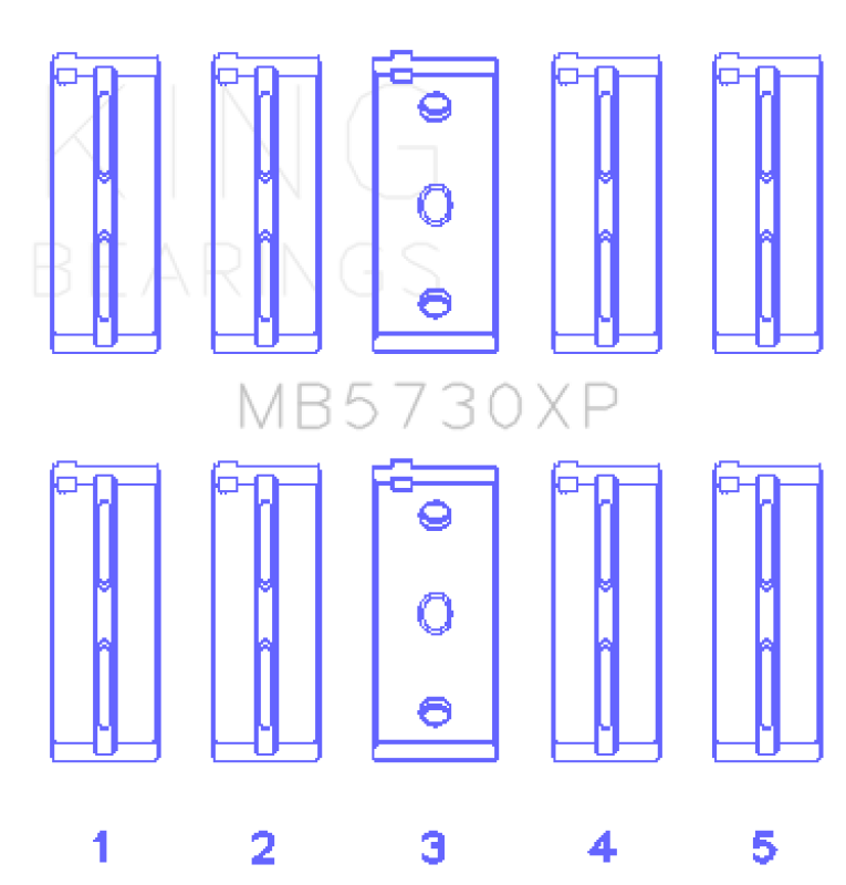 King Engine Bearings Lancia 2.0L HF - (Size STD) Performance Main Bearing Set