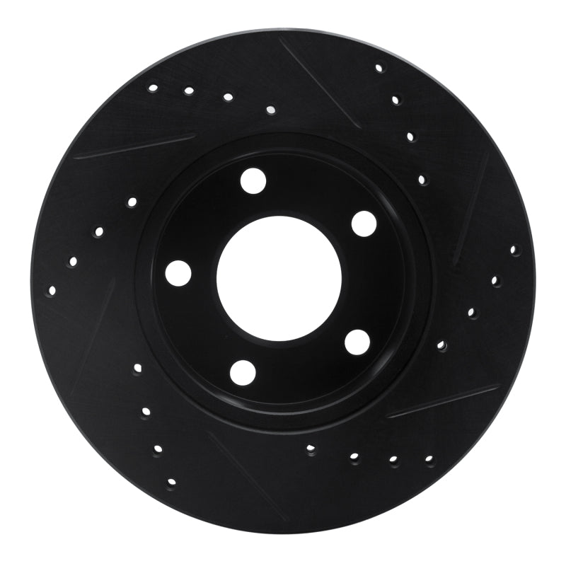 R1 Concepts R1 75-80 Ford Granada Left Rear Drilled & Slotted Black Brake Rotor