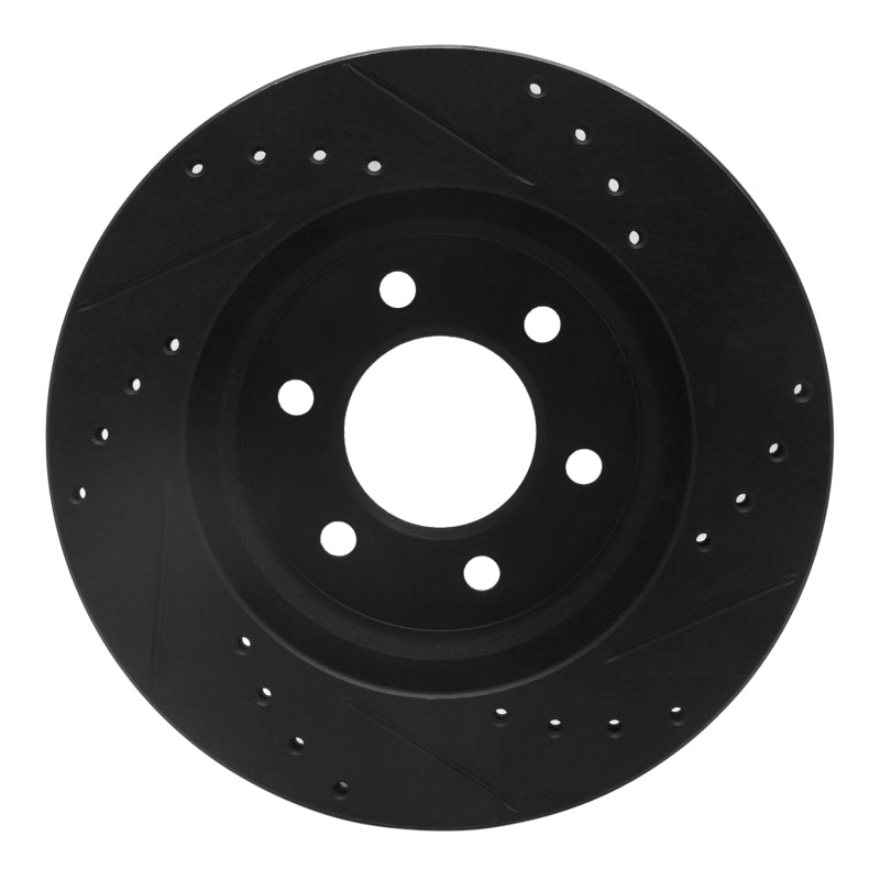 R1 Concepts R1 91-96 Dodge Dakota 4WD Front Left Drilled & Slotted Black Brake Rotor