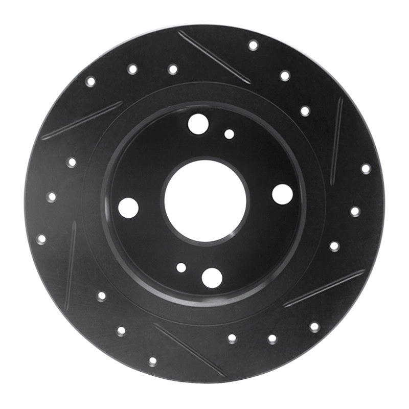 R1 Concepts R1 79-81 Toyota Celica Rear Left Drilled & Slotted Black Brake Rotor