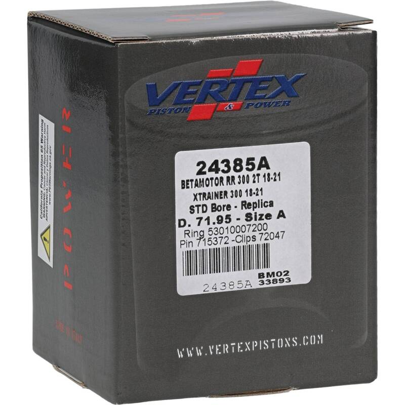 Vertex Pistons Vertex Piston 18-21 Beta RR 2T 300 300cc Cast Replica Piston Kit