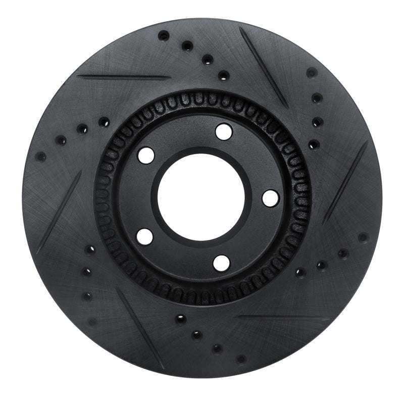 R1 Concepts R1 96-98 Mazda MPV Front Left Drilled & Slotted Black Brake Rotor