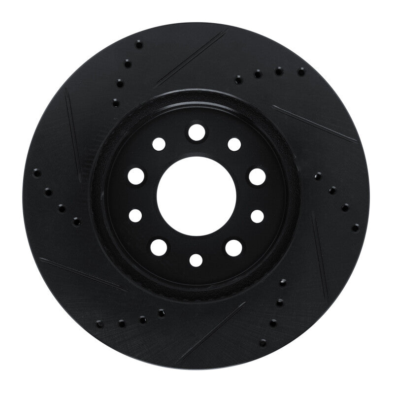 R1 Concepts R1 04-07 Ford Freestar Front Right Drilled & Slotted Black Brake Rotor