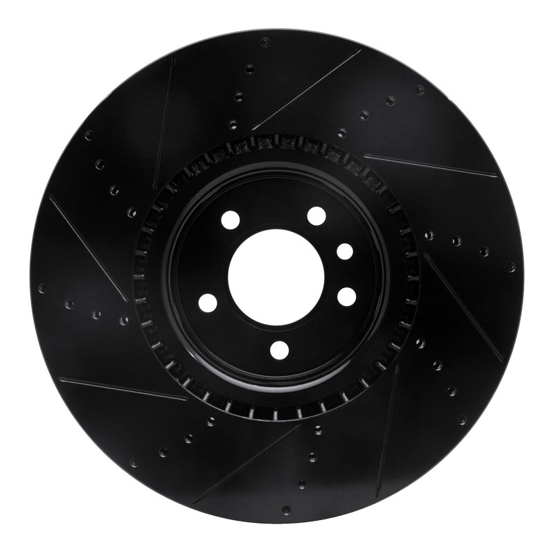 R1 Concepts R1 2010-2017 Land Rover Range Rover Sport Front Right Drilled & Slotted Black Brake Rotor