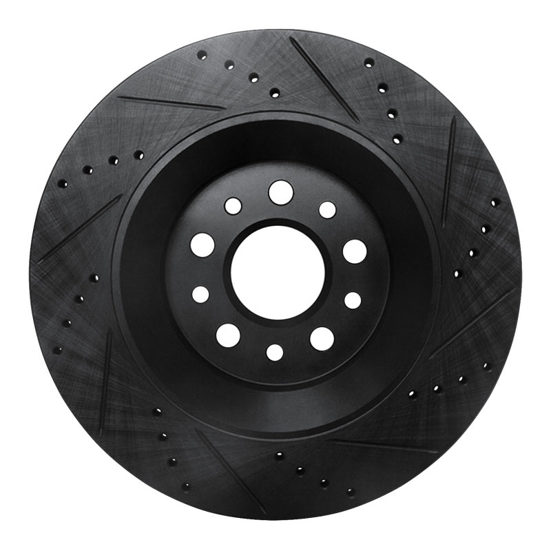 R1 Concepts R1 17-24 Maserati LeVante Rear Left Drilled & Slotted Black Brake Rotor