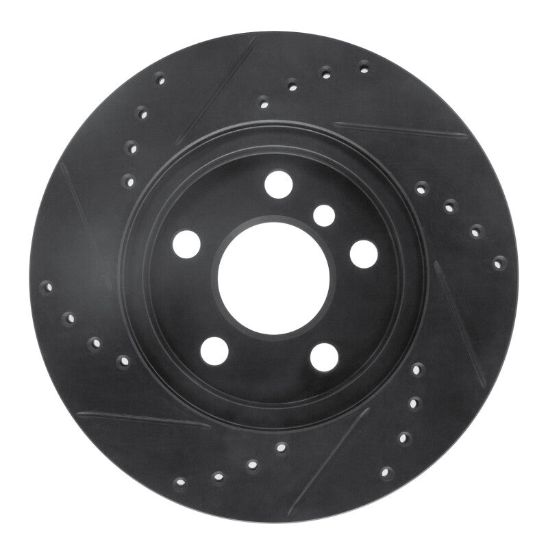 R1 Concepts R1 14-21 BMW i3 Front Right Drilled & Slotted Black Brake Rotor
