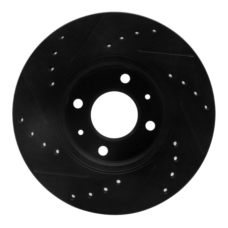 R1 Concepts R1 06-12 Dodge Attitude (Mexico) Front Right Drilled & Slotted Black Brake Rotor