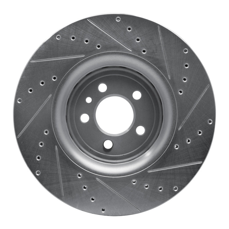 R1 Concepts R1 14-23 Dodge Charger Front Left Drilled & Slotted Silver Brake Rotor