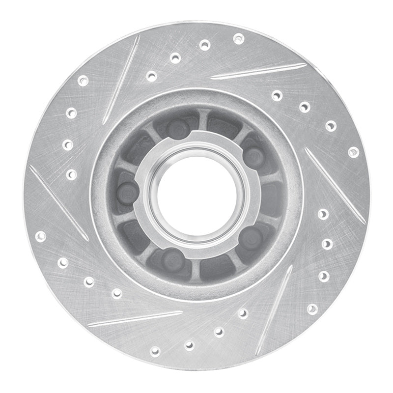 R1 Concepts R1 90-94 Ford Bronco II Front Right Drilled & Slotted Silver Brake Rotor