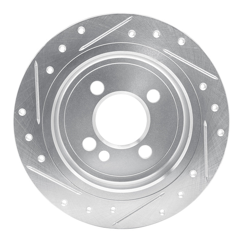 R1 Concepts R1 02-15 Mini Cooper Clubman Rear Right Drilled & Slotted Silver Brake Rotor