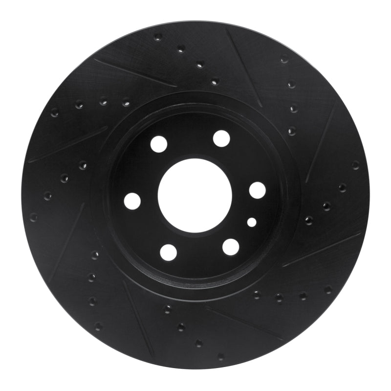 R1 Concepts R1 15-20 Chevrolet Colorado Front Left Drilled & Slotted Black Brake Rotor