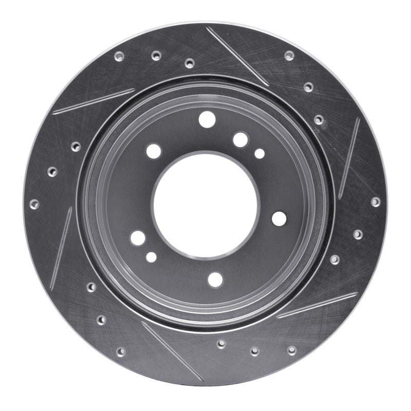 R1 Concepts R1 03-06 Kia SORENTO Rear Left Drilled & Slotted Silver Brake Rotor