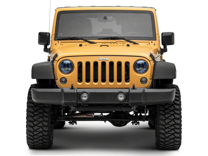 Raxiom 07-18 Jeep Wrangler JK 7-In LED Headlights- Blue Housing- Clear Lens