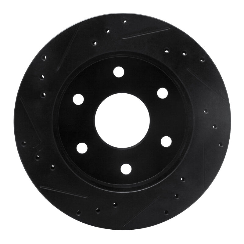 R1 Concepts R1 1988-1991 Chevrolet K1500 Front Right Drilled & Slotted Black Brake Rotor