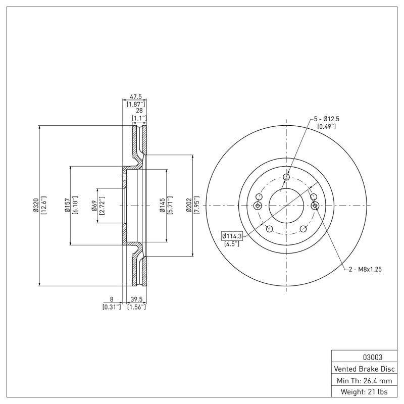 DFC 11-25 Hyundai Azera Front Brake Rotor