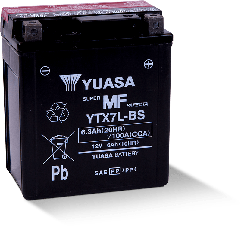 Yuasa Battery Yuasa YTX7L-BS Maintenance Free AGM 12-Volt Battery w/Bottle