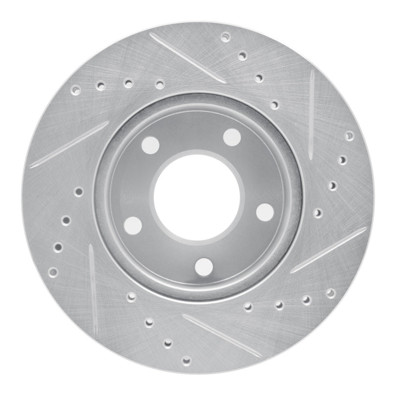 R1 Concepts R1 75-80 Ford Granada Left Rear Drilled & Slotted Silver Brake Rotor