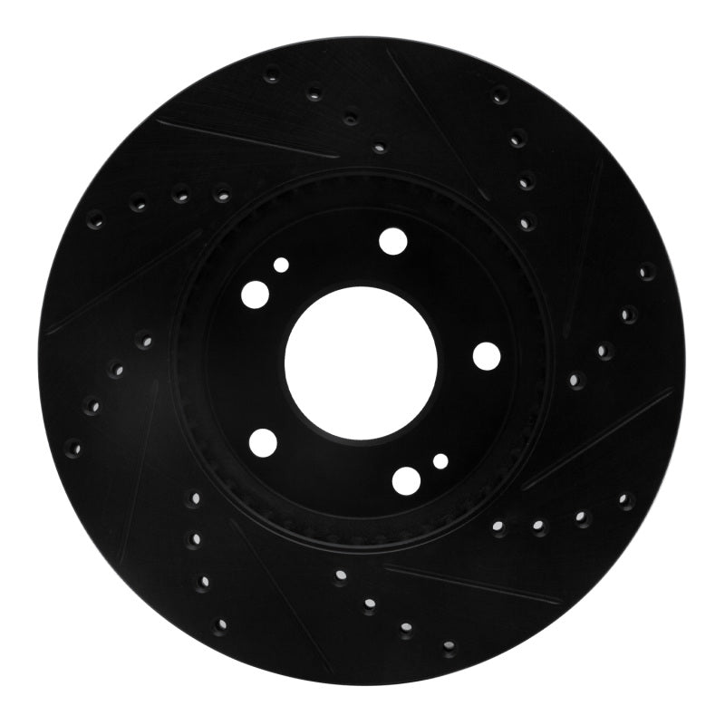 R1 Concepts R1 07-10 Kia Rondo (Canada) Front Left Drilled & Slotted Black Brake Rotor