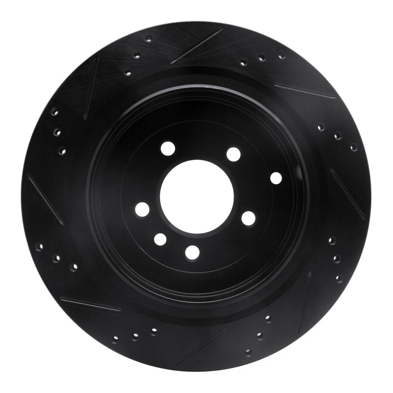 R1 Concepts R1 05-16 Land Rover Discovery (Latin America) Rear Right Drilled & Slotted Black Brake Rotor