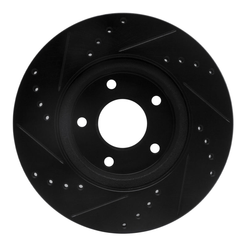 R1 Concepts R1 13-25 Nissan Altima Front Right Drilled & Slotted Black Brake Rotor