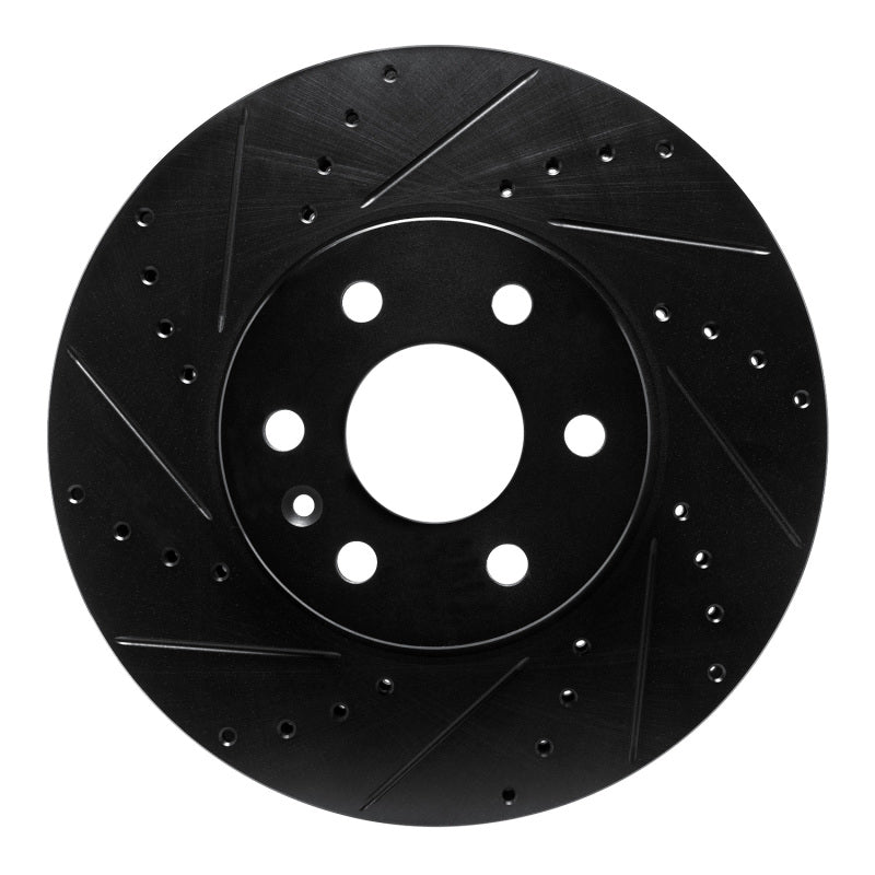 R1 Concepts R1 21-22 Chevrolet Colorado Front Left Drilled & Slotted Black Brake Rotor