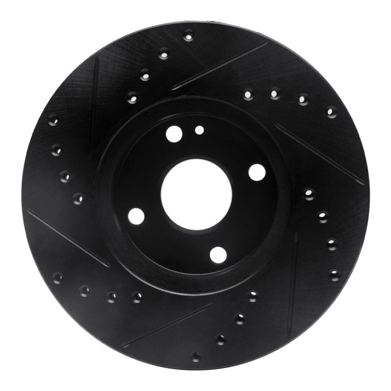 R1 Concepts R1 90-03 Ford Escort Front Right Drilled & Slotted Black Brake Rotor