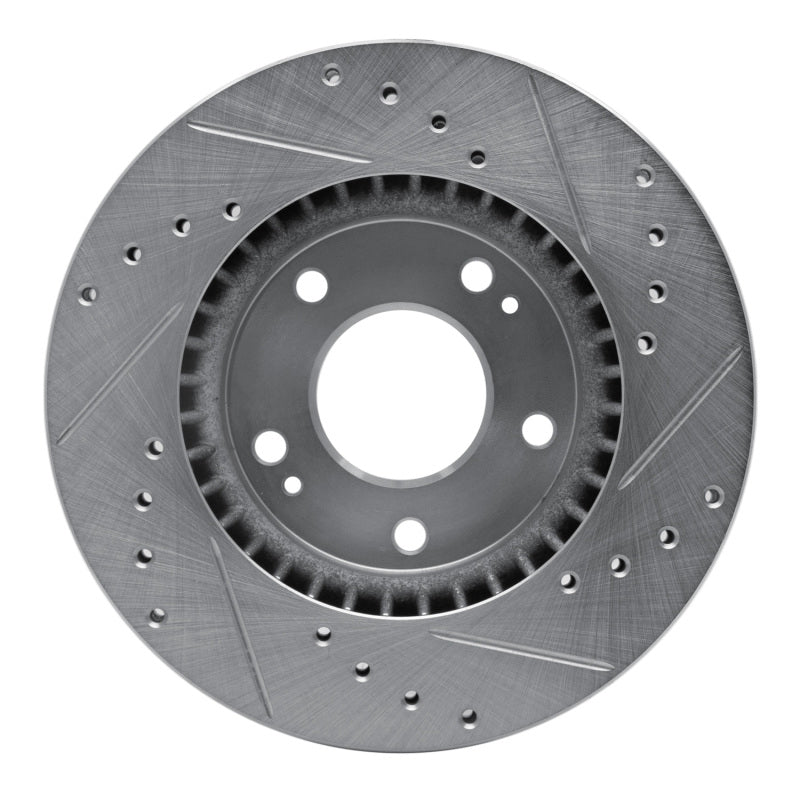 R1 Concepts R1 07-10 Hyundai Elantra Front Left Drilled & Slotted Silver Brake Rotor