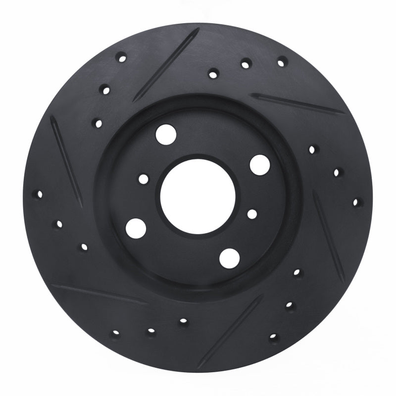 R1 Concepts R1 90-91 Toyota Celica Front Right Drilled & Slotted Black Brake Rotor